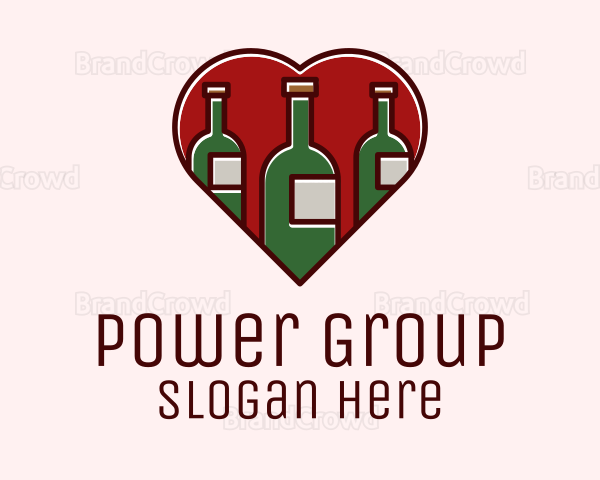 Heart Wine Bottles Logo