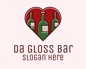 Heart Wine Bottles logo design