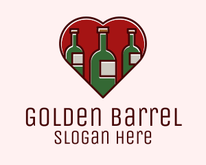 Whisky - Heart Wine Bottles logo design