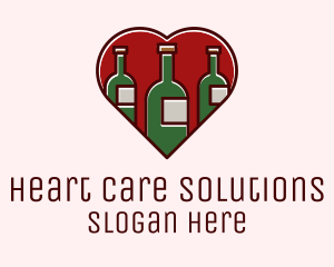 Heart Wine Bottles logo design