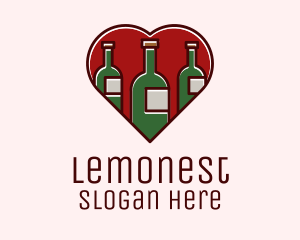 Passion - Heart Wine Bottles logo design