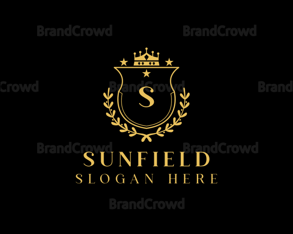 Wreath Shield Crown Academy Logo