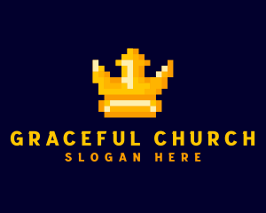 Arcade - Pixelated Game Crown logo design