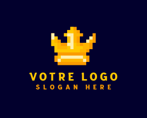 Gaming - Pixelated Game Crown logo design