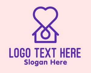 Line - Simple Love House logo design