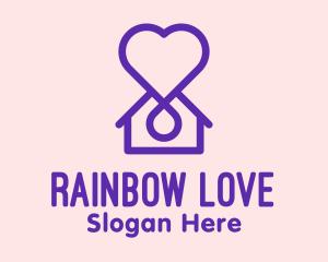 Simple Love House logo design