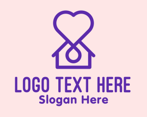 Purple - Simple Love House logo design