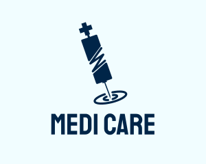 Pharmaceutic - Blue Medical Syringe logo design