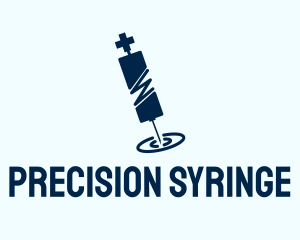 Syringe - Blue Medical Syringe logo design