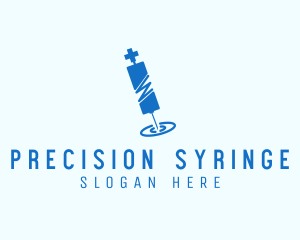 Medical Syringe Injection  logo design