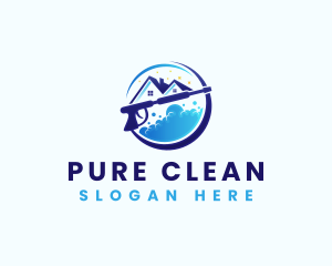 Cleaning Pressure Wash Housekeeper logo design