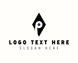 Geometric - Diamond Studio Letter P logo design