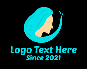 Lady - Ocean Wave Woman logo design