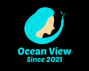 Ocean Wave Woman logo design