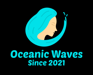 Ocean Wave Woman logo design