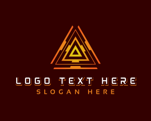 Abstract - Triangular Technology Developer logo design