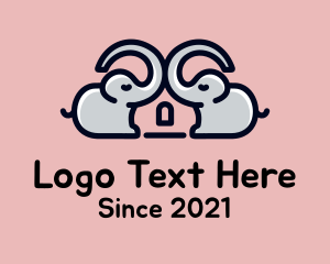 Cute - Elephant Heart Home logo design