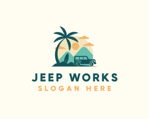 Jeep - Summer Sunset Resort logo design