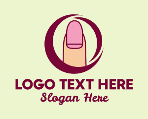 Stylistic - Pink Fingernail Circle logo design