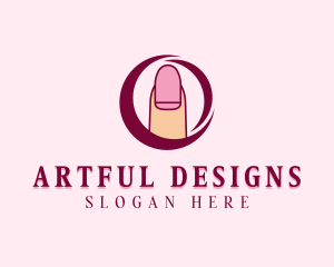 Pink Fingernail Circle logo design