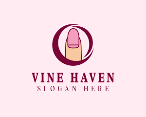 Pink Fingernail Circle logo design