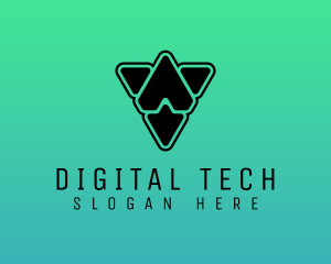 Digital - Digital Prism Shapes logo design