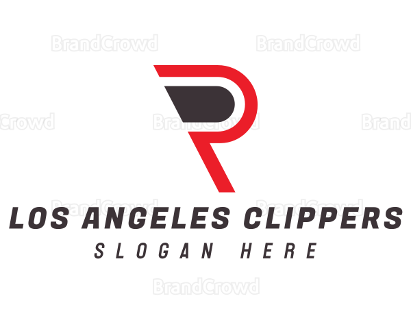 Modern Red P Outline Logo