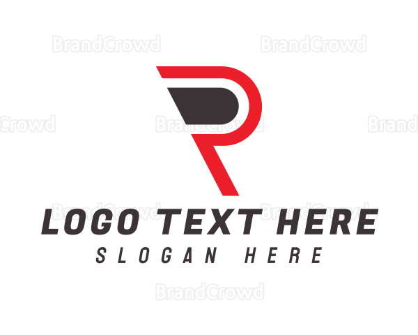 Modern Red P Outline Logo