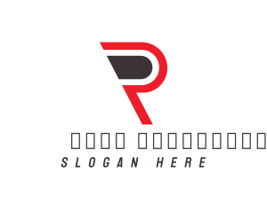 Modern Red P Outline Logo