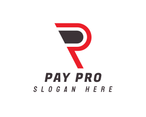 Modern Red P Outline logo design