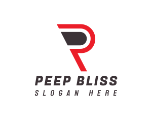 Modern Red P Outline logo design