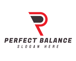 Modern Red P Outline logo design