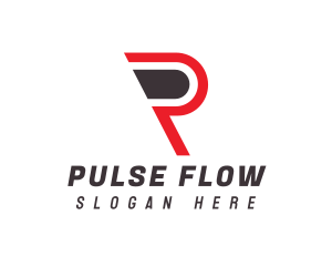 Modern Red P Outline logo design