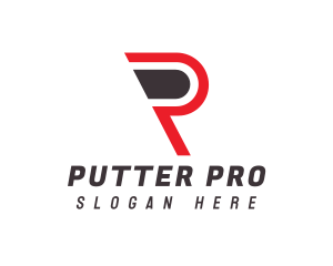 Modern Red P Outline logo design