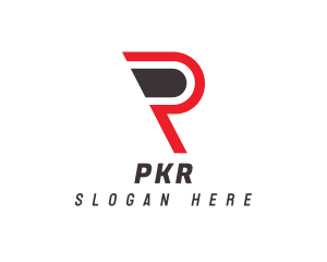 Modern Red P Outline logo design