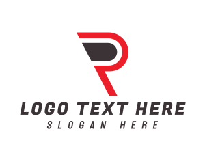 Alphabet - Modern Red P Outline logo design