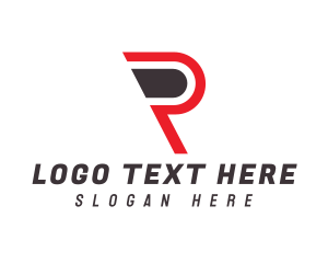 Modern Red P Outline Logo