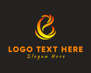 Wood Fire - Heat Wave Letter E logo design