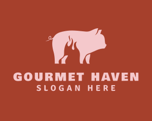 Pork Pig Roast Grill logo design