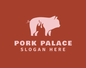 Pork Pig Roast Grill logo design