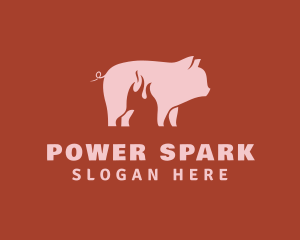 Roast - Pork Pig Roast Grill logo design