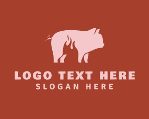 Grill - Pork Pig Roast Grill logo design