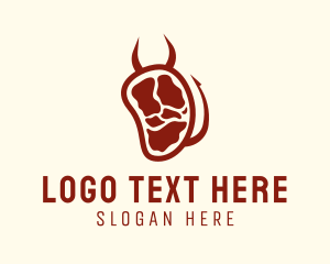 Rotisserie - Devil Meat Steak logo design