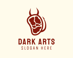 Satanic - Devil Meat Steak logo design
