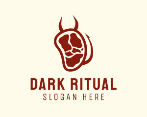 Satanic - Devil Meat Steak logo design