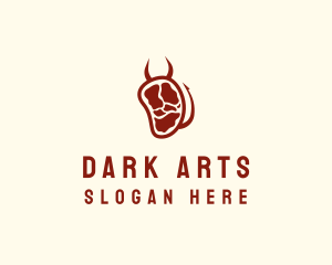 Satanic - Devil Meat Steak logo design