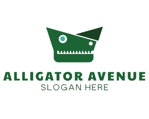 Geometric Alligator Crocodile logo design