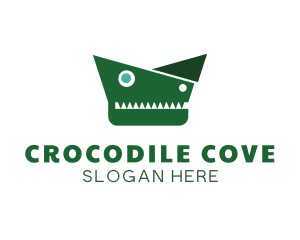 Geometric Alligator Crocodile logo design