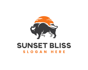 Sunset - Wild Buffalo Sunset logo design