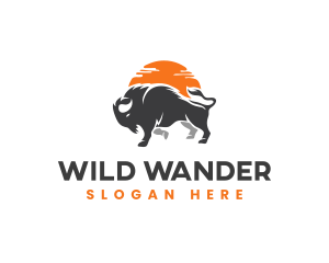 Wild Buffalo Sunset logo design